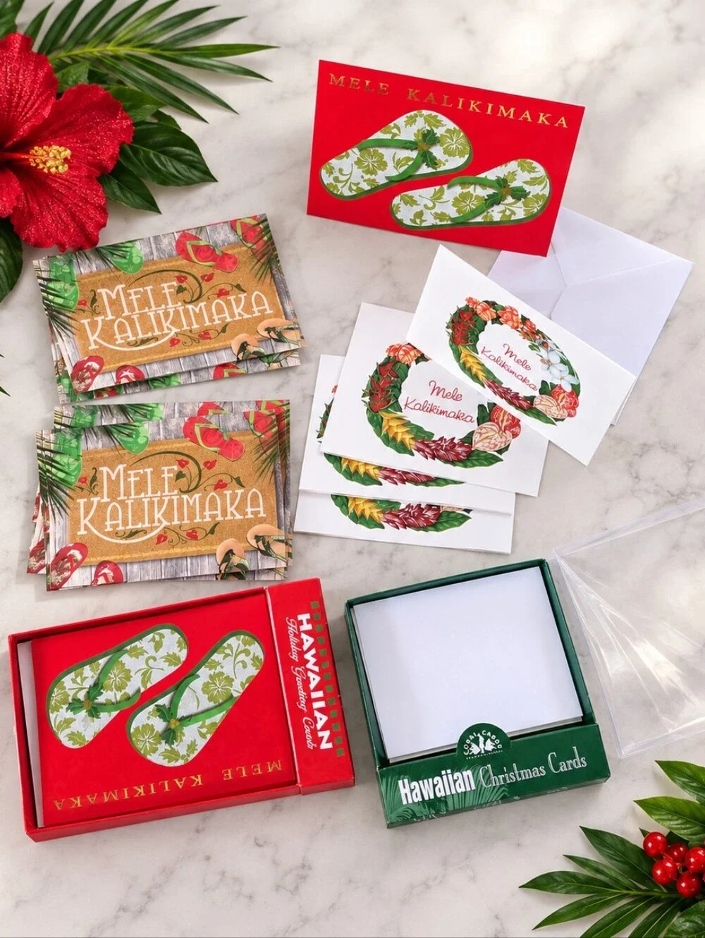 Hawaiian Mele Kalikimaka Christmas Cards Lot 14 Hawaii Holiday Greeting Cards